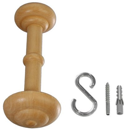Liedeco Schalhalter, Raffhalter 14 cm, für Gardinenstangen ø 28 mm | 1 Stück | Natur
