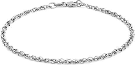 CARISSIMA Damen Hollow 2.1mm Diamantschliff Prinz von Wales Armband Weißgold 18 cm/7 zoll 5.29.4311