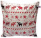 TryPinky® Kissenhülle 40 X 40 cm Elche Rot Weihnachtsmuster Advent Kissenbezug für Kissen 100% Baumwolle BW Zierkissen Zierkissenhülle Kissen 40x40 Adventskalender Weihnachtsdeko Nordisch Weiß
