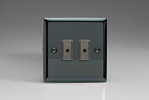 Varilight 2-Gang 1-Way Remote/Tactile Touch Control Master LED Dimmer 2 x 0-100W (Max 10 LEDs) Iridium JIE102