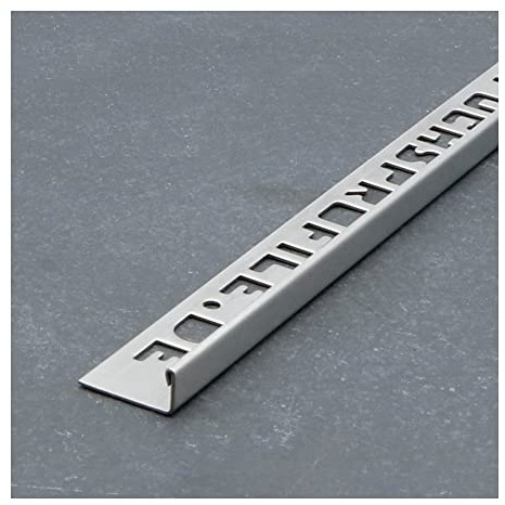 Fuchs PREMIUM Fliesenschiene Winkelprofil V2A Edelstahl gebürstet, 10mm x 2,5m - 1 stück