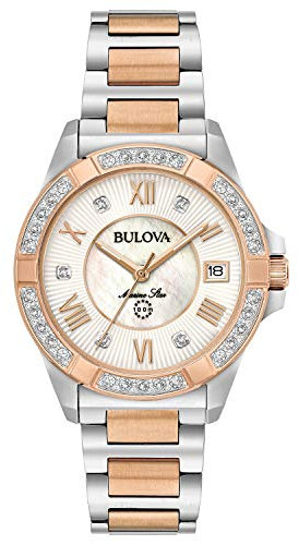 Bulova Damen Analog Quarz Uhr mit Edelstahl Armband 98R234