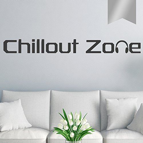 Wandkings Wandtattoo Chillout Zone 100 x 11 cm Silber - erhältlich in 33 Farben