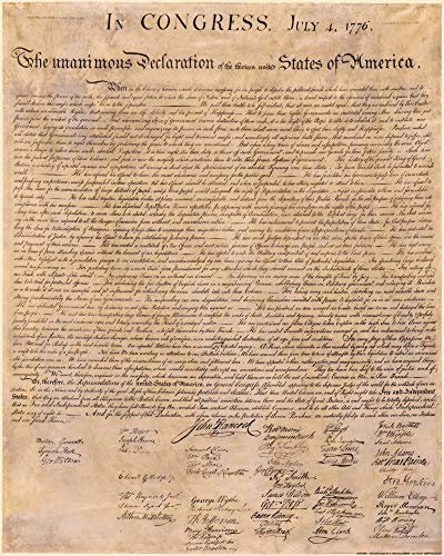 1art1 USA Poster Die Unabhängigkeitserklärung, 4. Juli 1776 Kunstdruck Bild 50x40 cm