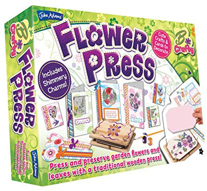 John Adams , Flower Press: press and preserve garden flowers and leaves with a traditional wooden press, Arts & Crafts, Ages 7+