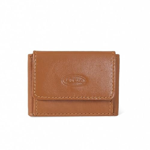 Sehr Kleine Geldbörse, Mini Portemonnaie Größe XS, Echt-Leder, für Damen und Herren, Natur-Beige, Branco 103