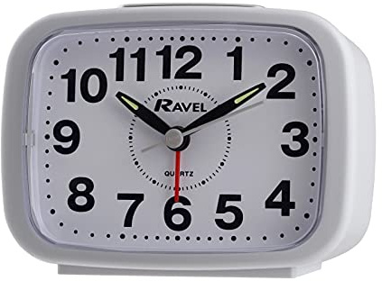 Ravel WHITE QUARTZ ALARM CLOCK RC008.04