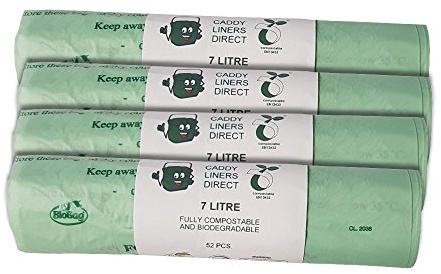 7 Litre x 208 BioBag Compostable Biodegradable Kitchen Food Waste Caddy Bin Liner Bags - EN13432 (7L-200)