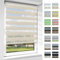 OUBO Doppelrollo Klemmfix ohne Bohren Duo Rollos für Fenster & Türen (Natur, 70cm x 230cm), Klemmrollo Seitenzugrollo Sicht und Sonnenschutz, Lichtdurchlässig und Verdunkelnd.