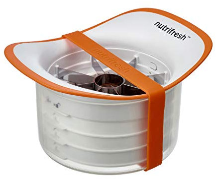 Nutrifresh Prep – Ensemble de trancheuse de fruits et légumes – 4 accessoires – Trancheuse et vide-pommes, trancheuse et vide-mangue, coupe ondulée et coupe-légumes