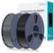 SUNLU Filamento PLA+ 1.75 mm per Stampante 3D e Penne 3D, Filamento PLA Plus 2KG,Neatly Wound, Precisione di Tolleranza del Filamento +/- 0.02 mm (Nero+Grigio)
