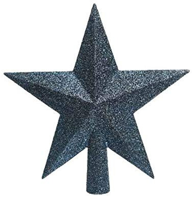 Christmas Tree Topper Star - Five Point Glitter Star Tree Topper - 19 cm (Midnight Blue)