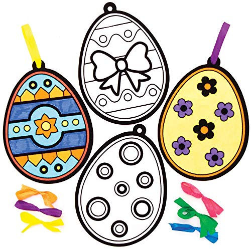 Baker Ross AT425 Ostereier-Farbe in flauschigen Kunstdekorationen, Ostern Basteln für Kinder, 12 Stück