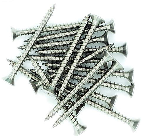 No.12 x 1 (6mm x 25mm) Pozi Countersunk Chipboard Screw - Stainless Steel (A2) (Pack of 20)