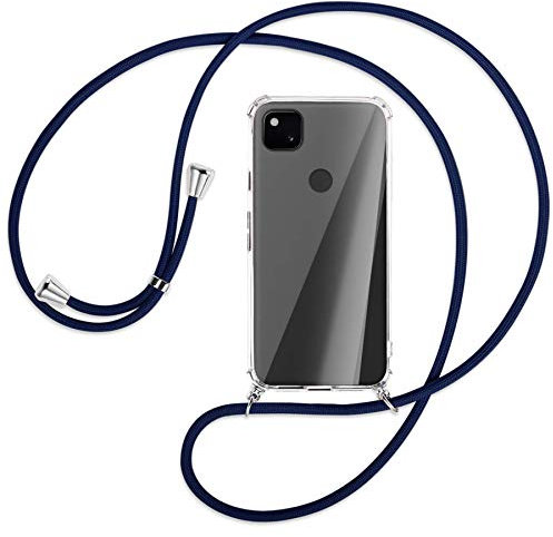 mtb more energy® Handykette kompatibel mit Google Pixel 4a (5.81'') - dunkelblau - Smartphone Hülle zum Umhängen - Anti Shock Full TPU Case