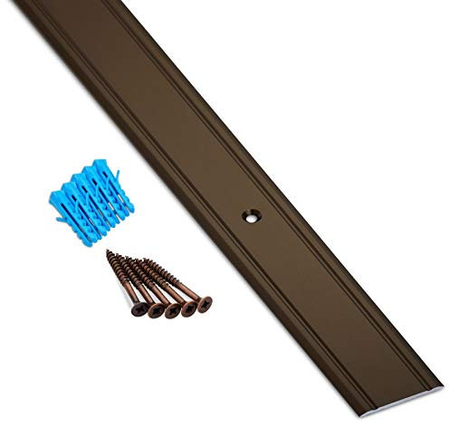 SOTECH 1 Stück Übergangsschiene Cross aus Aluminium Bronze eloxiert 1000 x 30 x 2 mm Übergangsprofil gelocht inkl. Schrauben u. Dübel Fußbodenschiene für Teppich, Laminat, Fliesen Übergänge