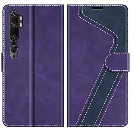 MOBESV Custodia per Xiaomi Mi Note 10, Cover a Libro Magnetica Custodia in Pelle per Xiaomi Mi Note 10 / Mi Note 10 PRO, Viola/Blu Scuro