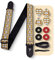 Perri's Leathers Ltd-Guitar Strap-Bundle-BONUS-3 Medium 0.71mm Guitar Picks, 1 Leather Acoustic Adaptor, 4 Strap Locks (Yellow Crossroads)