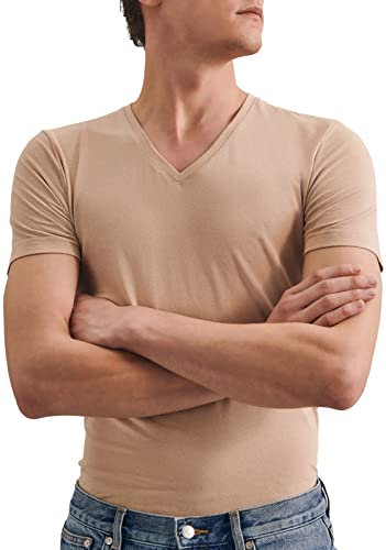 Seidensticker T- Shirt à Manches Courtes pour Homme avec col en V, Couleur Chair