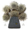 Furryvalley Kunstfell-Bommel, flauschige Bälle für Hüte, Schuhe, Schals mit Druckknopfverschluss, abnehmbares Strickmützen-Zubehör, 15,2 cm, extra groß (grau-braune Spitze), 6 Stück