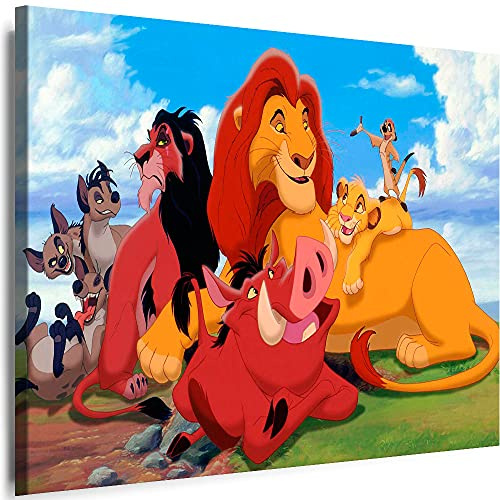 Julia-Art - Bilder Film Cartoons Tiere Kinder Löwe Pumba 70 x 50 cm LeinWandBilder Xxl - 1 Teilige WandBilder Art 3D Modern Kunstdrucke w-a-2063-44