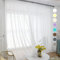 Elfenbeinfarbene durchscheinende Vorhänge, 30,5 cm lang, 2 Gardinen, Stangentasche, Voile, halbtransparent, Fenstervorhänge für Küche, Schlafzimmer und Wohnzimmer, elfenbeinfarben, 132 x 120 L