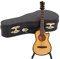 Tissting Miniatur Gitarren Modell Holz Mini Gitarren Replik mit Ständer und Box Musikinstrument Ornament Kleine Gitarre Handwerk Dekoration(16cm)