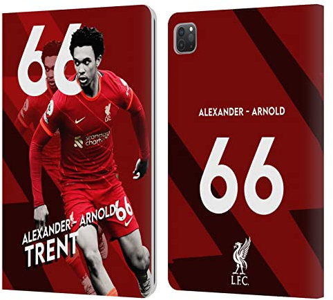 Head Case Designs Licenciado Oficialmente Liverpool Football Club Trent Alexander-Arnold 2021/22 Primer Equipo Carcasa de Cuero Tipo Libro Compatible con Apple iPad Pro 11 2020/2021 / 2022