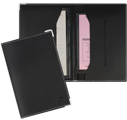 Color Pop® Porte Papiers Voiture Luxe - Finition Maroquinerie - Fabrication française (Fil Blanc)