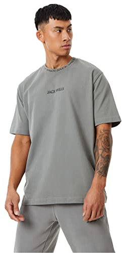 Jack Wills Men Jacquard T-Shirt Washed Khaki X Large