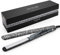 Corioliss C3 | Plancha del pelo Profesional | Placas extralargas de titanio | Alisado y Ondas | Temperatura ajustable 135º-235º | Calentamiento 20 seg | Con funda de Viaje | Zebra Silver
