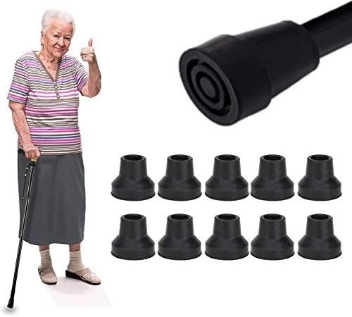 Gummi-KrüCkenspitzen für Gehstock - 10 StüCk GummihüLsen für Standard- und Klappbare GehstöCke (16mm)