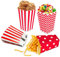 Siumir Popcorn Tüten 24 Stück, Rot Kleine Popcorntüte Party Papiertüte Snacks Candy Behälter Streifen Popcorntüten für Filmabend, Geburtstagsfeier, Weihnachten