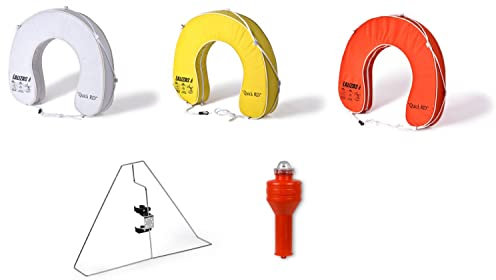 wellenshop Hufeisen-Rettungsring Set - Hufeisenring mit Halterung & Rettungslicht Farbe Orange