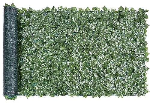 Yaheetech Garden Artificial Plant Grass Decoration for Privacy Fence Screen Faux Ivy Leaf Decorative Screen with Mesh Backing for Outdoor Indoor Balcony Decoration, 1x3m