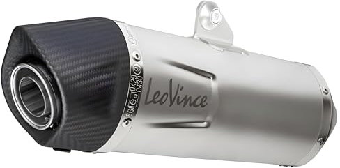 Auspuffanlage LeoVince Komplettanlage SBK LV ONE EVO, Edelstahl, Carbon Kappe, 1/1, mit Katalysator, mit Zulassung für Yamaha X-Max 125 / Tech Max