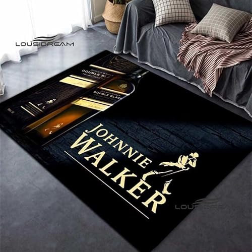 bailongma Whisky-Druck Flanellteppich Moderne Bar Großflächiger Weicher Teppich Arbeitszimmer Am Bett rutschfeste Bodenmatte B1082 40×60CM