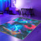 Teppich-Traum runder Gaming-Teppich auffällig lebendig-bunten neon-farbigen Symbolen schwebendem Controller 80 cm Rund