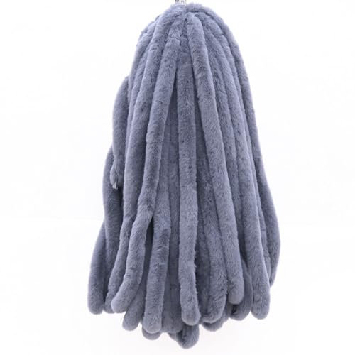 Wambere 3 m 5 cm Kunstfell Band Kunstfell Bordüre Kunstpelz Kunstfell Band Dekoband Handwerk Plüschband Kleidung Liefert Für DIY-Handwerksnähen, Geschenkdekoration, Kleiderdekoration,Dunkelgrau
