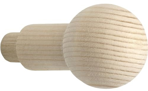 ALLES IM GRIFF Holz Kleiderhaken Horus - Wandhaken zum Einbohren ø 12x14mm - Garderobenhaken, Fichte roh