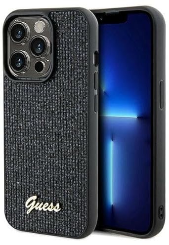 Guess GUHCP13LPMSDGSK Hülle für iPhone 13 Pro / 13 6.1 Schwarz hardcase Disco Metal Script