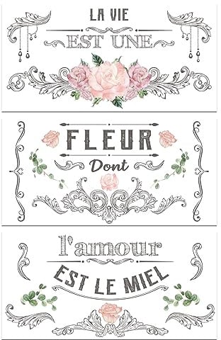 GLOBLELAND 3 Stück Scrapbook-Blumen-Rub-On-Transfers Für Möbel Und Kunsthandwerk 6x12 Zoll Große Möbel-Transfer-Aufkleber Selbstklebende Redesign-Dekor-Transfer-Aufkleber Für Zuhause