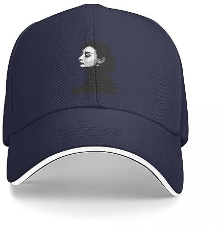 Basecap Audrey Hepburn Schwarz-Weiß-Porträt Baseballkappe Modedesigner-Hut Sonnencreme Strandausflug Männer Golfbekleidung Frauen