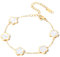 Ucevi Dainty Gold Chain Bracelet for Women 18K Gold Plated Flower Five Clover Bracelets for Women Christmas Gifts, Dainty, Stainless Steel, no gemstone