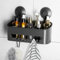 Luxear Estante Ducha Ventosa, Estanteria Baño Sin Taladro MAX 20KG Impermeable Estante para Ducha Baño Cocina Pared, 30x12.7x12.4CM, Gris