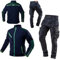 NEO TOOLS Premium Herren Arbeitskleidungssatz Gr. S - 3XL | Arbeitshose Denim + Fleece-Arbeitsjacke | Lang Hose Stretch mit 8 Pockets 98% Baumwolle, 2% Elasthan 410 g/m2, Fleece-Jacke 300 g/m2 (M)