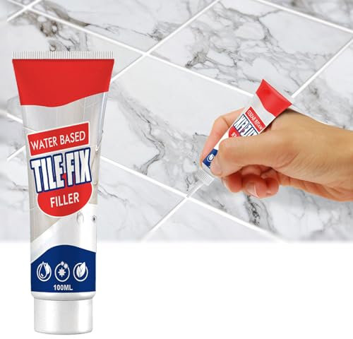 Water Based Tile Fix Filler Tile Joint Beautifier Tile Stick Wall Mortar Repair Waterproof Filler for Walls to Fill Cracks and Plaster Surface Anti-Mould Sealant for Bathroom Kitchen Floor