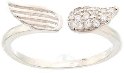 Beneto Ring Silver Open Ring with AGG336 Zircons - Circuit: 56 mm sBE0661-56 Marke, Estándar, Nicht-Edelmetall, Kein Edelstein