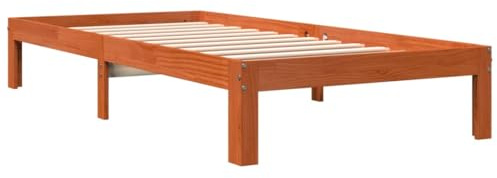 vidaXL Massivholzbett Wachsbraun 90x190 cm Kiefer