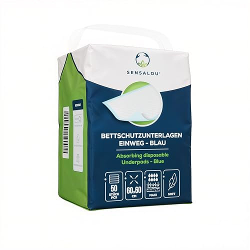 Sensalou Alèses Jetables 60x60 cm – 200 Pièces – Alèses Médicales Imperméables et Absorbantes pour Incontinence, Change Bébé, Protection Lit, Soins, Animaux, Fauteuils, Hygiène Quotidienne